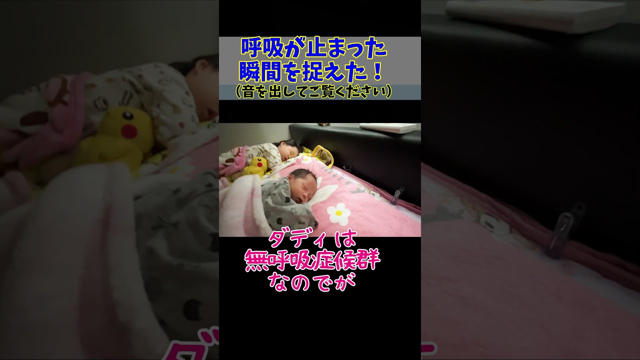 呼吸が止まった瞬間が映ってた・・・無呼吸症候群、甘く見ずにちゃんと治療した方がいいですよ・・・ #shorts  #赤ちゃん  #無呼吸症候群  #しゅりちゃん #肥満