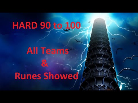 Summoners War - TOA Hard - All Teams & Runes I used for 90 to 100 Floor