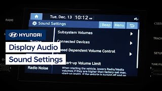 Hyundai Display Audio Sound Settings