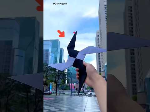 Amazing 4 bladed boomerang ✈️🤩 , Ninija star tutorial diy , Paper airplane easy #shorts #craft