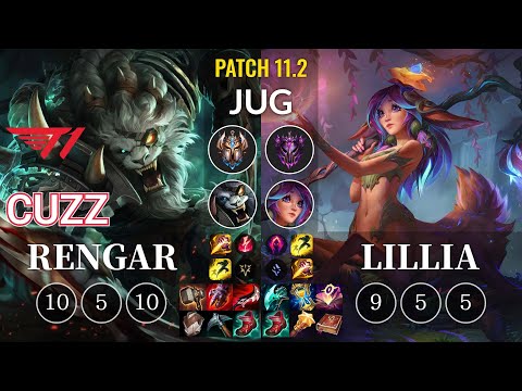 T1 Cuzz Rengar vs Lillia Jungle - KR Patch 11.2
