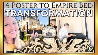 How to Transform a 4-Poster Bed into an Empire Style Masterpiece + Refinish Wood Floors🏰 Chateau DIY