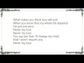 Kurt Elling - Never My Love Lyrics