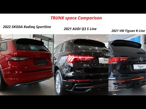 New SKODA Kodiak vs Audi Q3 vs VW Tiguan - Trunk comparison by |SKODA vs AUDI vs VW|
