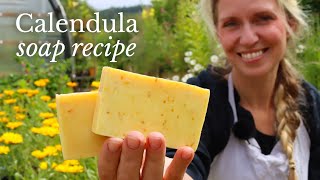 How to Make Calendula Soap 🌼 a cold process calendula soap recipe