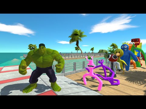 The Hulk Fight Rainbow Friends OASIS DEATH RUN - Animal Revolt Battle Simulator