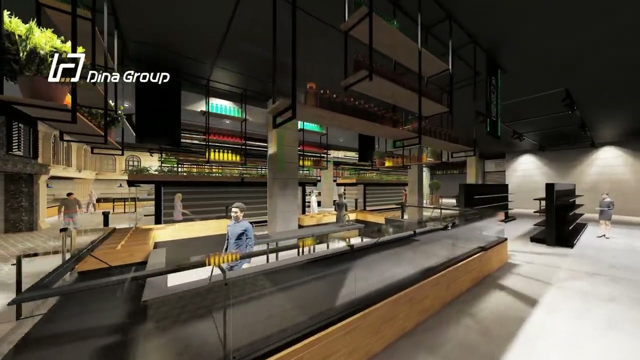 Animation Tour of a Futuristic #supermarket Interior Design for Max. Efficiency and Sales #3ddesign
