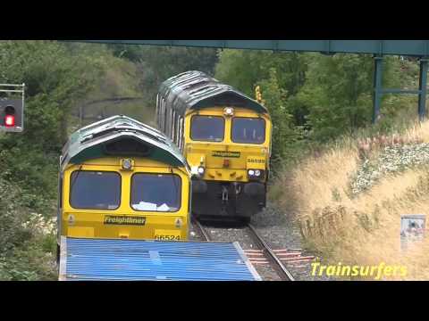 Freightliner Class 66 No's. 66599 + 66565 + 66952 on 0K25 Leeds Balm Rd - Crewe BH on 17.09.15 - HD