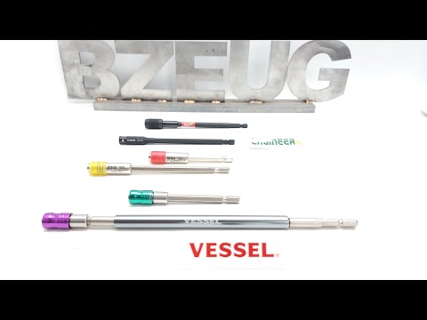new VESSEL bit holder extensions compared to ANEX, Engineer and Milwaukee