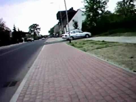 Przejazd rowerem przez nowowyremontowaną ul. Jana Pawła w Kostrzynie nad Odrą