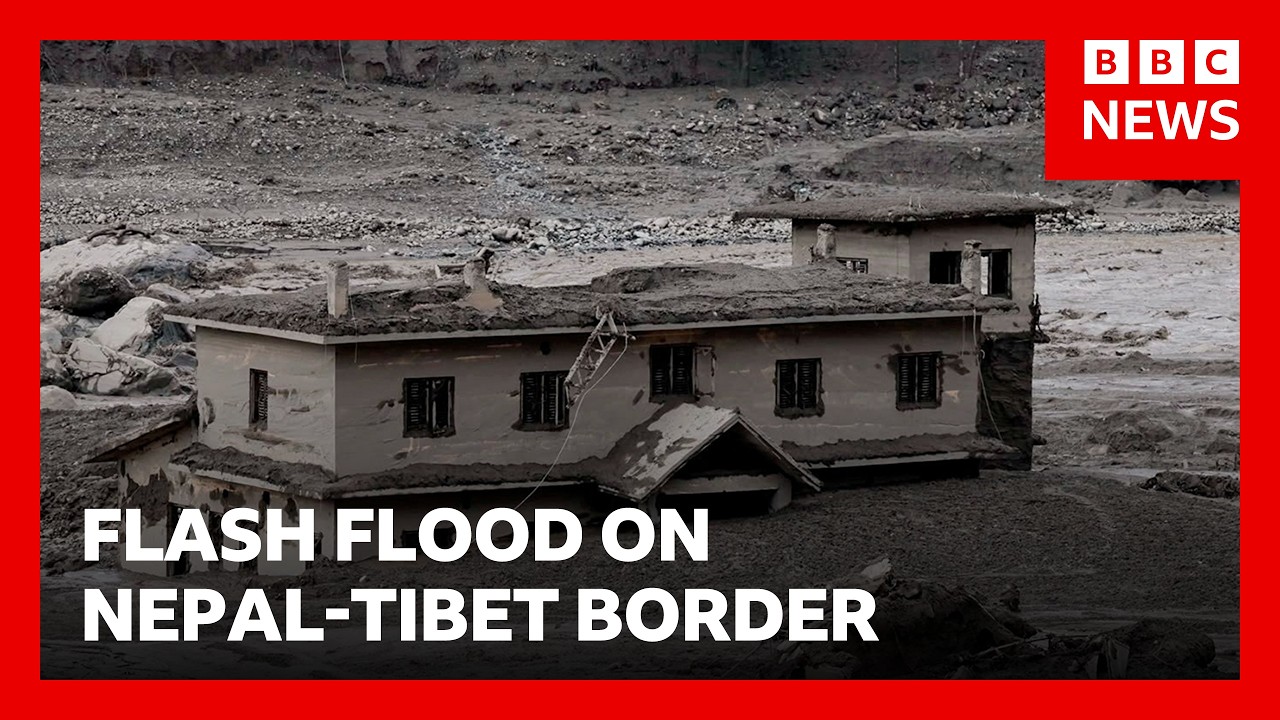 Hundreds missing after deadly flash flood on Nepal-Tibet border | BBC News - YouTube
