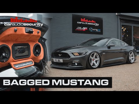 Ford Mustang V8 on Air Lift & Rotiform's with HUGE audio install ! | Car Audio & Security