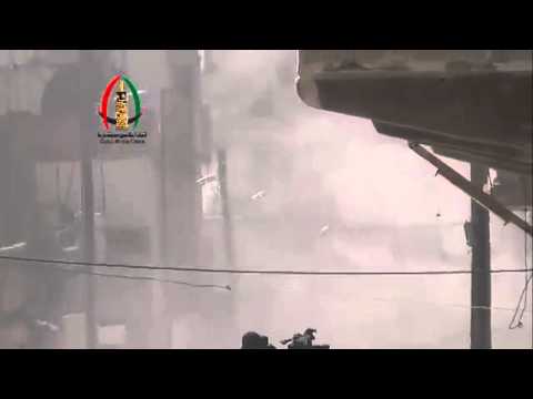 استهداف مقرات النظام من قبل لواء توحيد الجنوب في حي المنشية في مدينة درعا