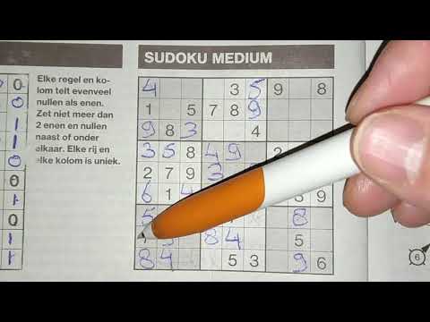 Three kinds of sudokus today, second one a Medium Sudoku puzzle. (#353) 12-04-2019 part 2 of 3