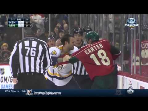 Paul Gaustad vs Ryan Carter Jan 10, 2015