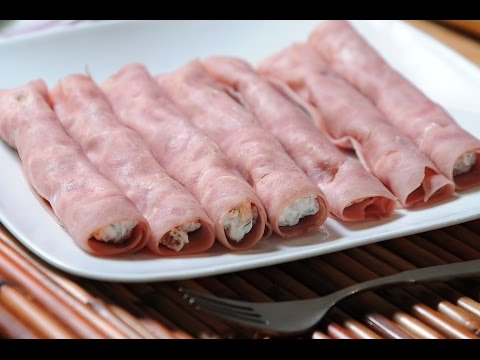 Rollitos de jamón y queso - Botana fácil de preparar