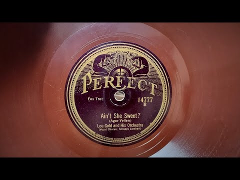 "Ain't She Sweet?" ~ Lou Gold and Orchestra -Scrappy Lambert Roaring 20's (Electrola 101 Gramophone)