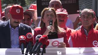 Arzu Çerkezoğlu, Çalışma ve Sosyal Güvenlik Bakanlığı önünde açıklama 