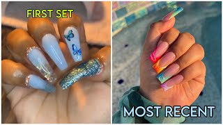 First Nails My Sister Ever Did VS. Most Recent Nails 💅🏼 (3 Years Apart)