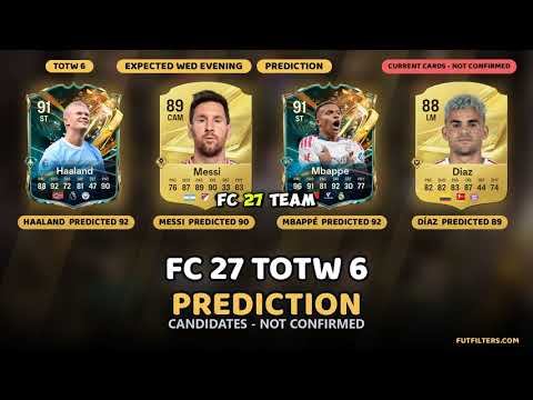 FC 27 TOTW 6 Prediction: Haaland, Messi, Mbappé, Díaz & More #TOTW6 #FUT27