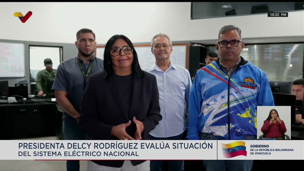 Delcy Rodríguez regresó de Nueva York y evalúa sistema eléctrico nacional