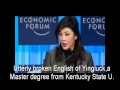 Yingluck Shinawatra in Davos.with utterly broken.