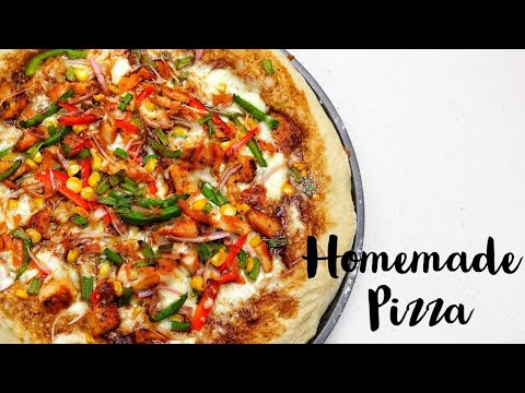 HOMEMADE BARBECUE CHICKEN PIZZA RECIPE | HOW TO MAKE PIZZA AT HOME
