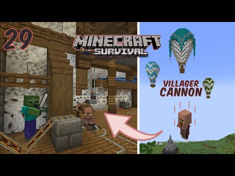 MildMadi - Making a Villagers' CANNON in Minecraft Survival - ep 29