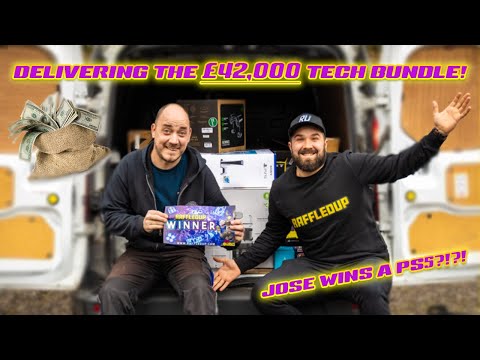 Delivering The £42,000 Tech Bundle To The winner!! HE WON A PS5?!?😱