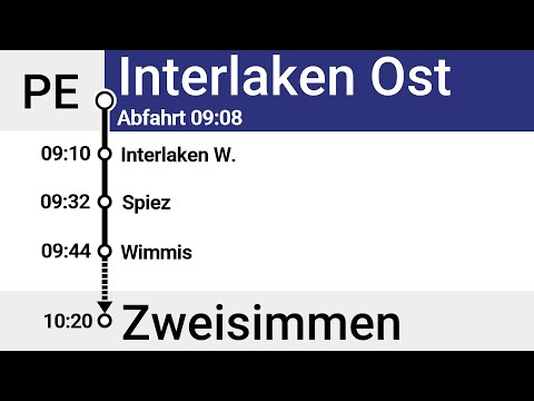 BLS Ansagen » PE Interlaken Ost — Zweisimmen | Ersatzzug GoldenPassExpress | SLBahnen
