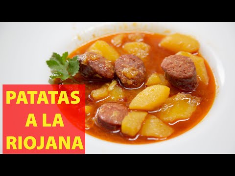 Patatas a la riojana.  Receta de patatas con chorizo.