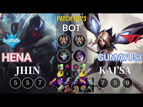 hyF Hena Jhin vs T1 Gumayusi Kai'Sa Bot - KR Patch 10.23