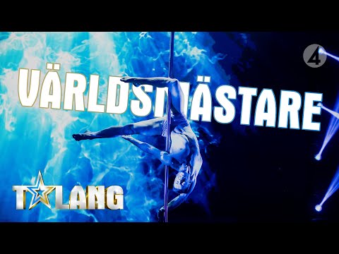 Slava underhåller och berör med en poledance i Talang 2019 - Talang (TV4)