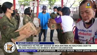 Kababaihang sundalo ng 4ID namahagi ng relief goods bilang pakikiisa sa Women’s Month Celebration