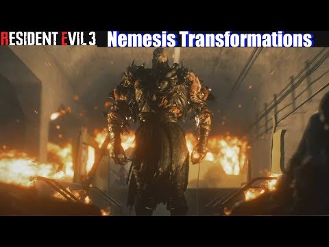 RE3 Remake All Nemesis Boss Fights & Transformations - Resident Evil 3 Remake 2020