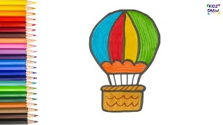 How to Draw Hot Air Balloon for Kids 🎈 | Easy Drawing Step by Step
