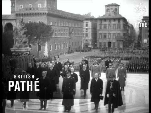 Chamberlain In Italy - Rome War Memorial (1939)
