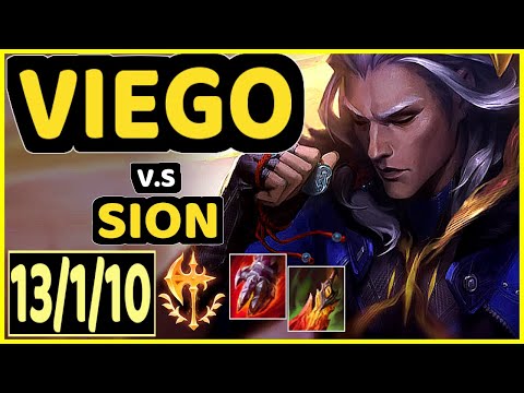 VIEGO vs SION - 13/1/10 KDA TOP GAMEPLAY - EUW Ranked GRANDMASTER