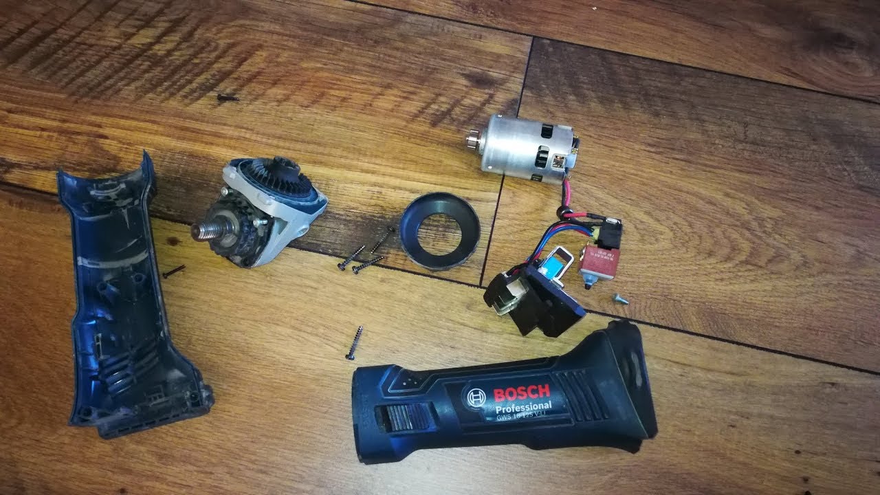Dismantling cordless angle grinder Bosch GWS 18-125 V-Li 060193A30L