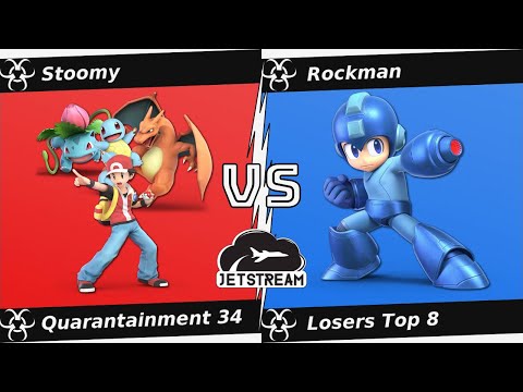Quarantainment 34 Losers Top 8 - Stoomy (PKM Trainer, Random) Vs. Rockman (MegaMan, Steve) - SSBU