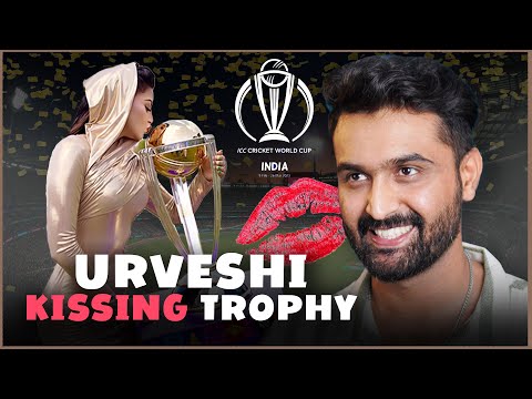 Urvashi Rautela Gone Romantic with ICC World Cup Trophy 2023