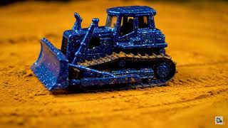 Mini Yellow Bulldozer: Epic Slow-Mo Drift on a Tiny Track!