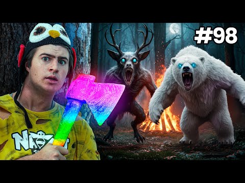 Derrotei TODOS os ANIMAIS - 99 NOITES NA FLORESTA (na vida real)