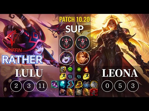 GRF Rather Lulu vs Leona Sup - KR Patch 10.20