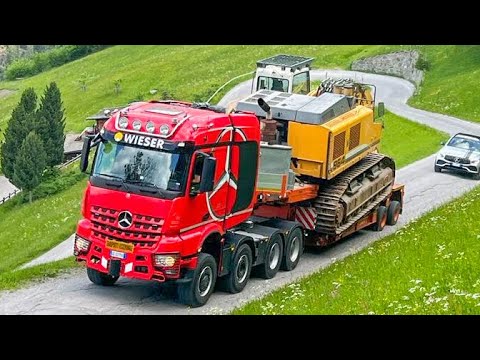TRASPORTO ECCEZIONALE escavatore LIEBHERR 964