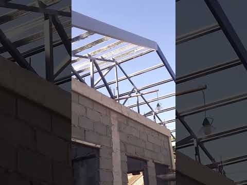 Roof steel truss installed #outsideview #shortsvideo #steel #trusses #trendingshorts