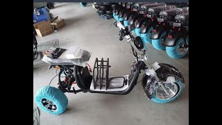 CP-3 3000W Motor 60V 21Ah Removable Battery Tricyle Electric Trike Mortorcycle 10Inch Off Road Tire