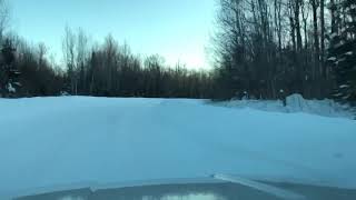 preview picture of video 'Car as a bobsled!       Highway driving in Bergland Michigan'