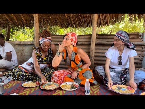 Zanzibar spice farm - cooking Swahili food in a local kitchen.