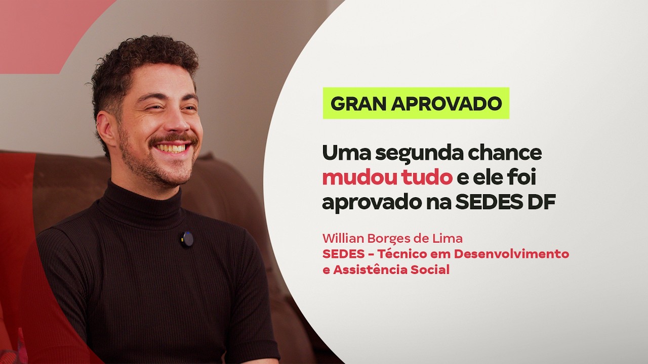 Depois de 10 anos na iniciativa privada, ele decidiu estudar e foi aprovado na SEDES DF